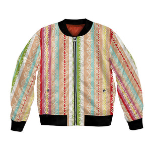 Nigerian Aso Oke African Ethnic Stripes Bomber Jacket