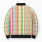 Nigerian Aso Oke African Ethnic Stripes Bomber Puffer Jacket