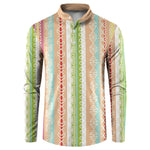 Nigerian Aso Oke African Ethnic Stripes Button Sweatshirt