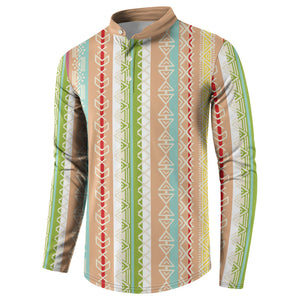 Nigerian Aso Oke African Ethnic Stripes Button Sweatshirt