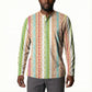 Nigerian Aso Oke African Ethnic Stripes Button Sweatshirt