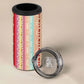 Nigerian Aso Oke African Ethnic Stripes 4 in 1 Can Cooler Tumbler