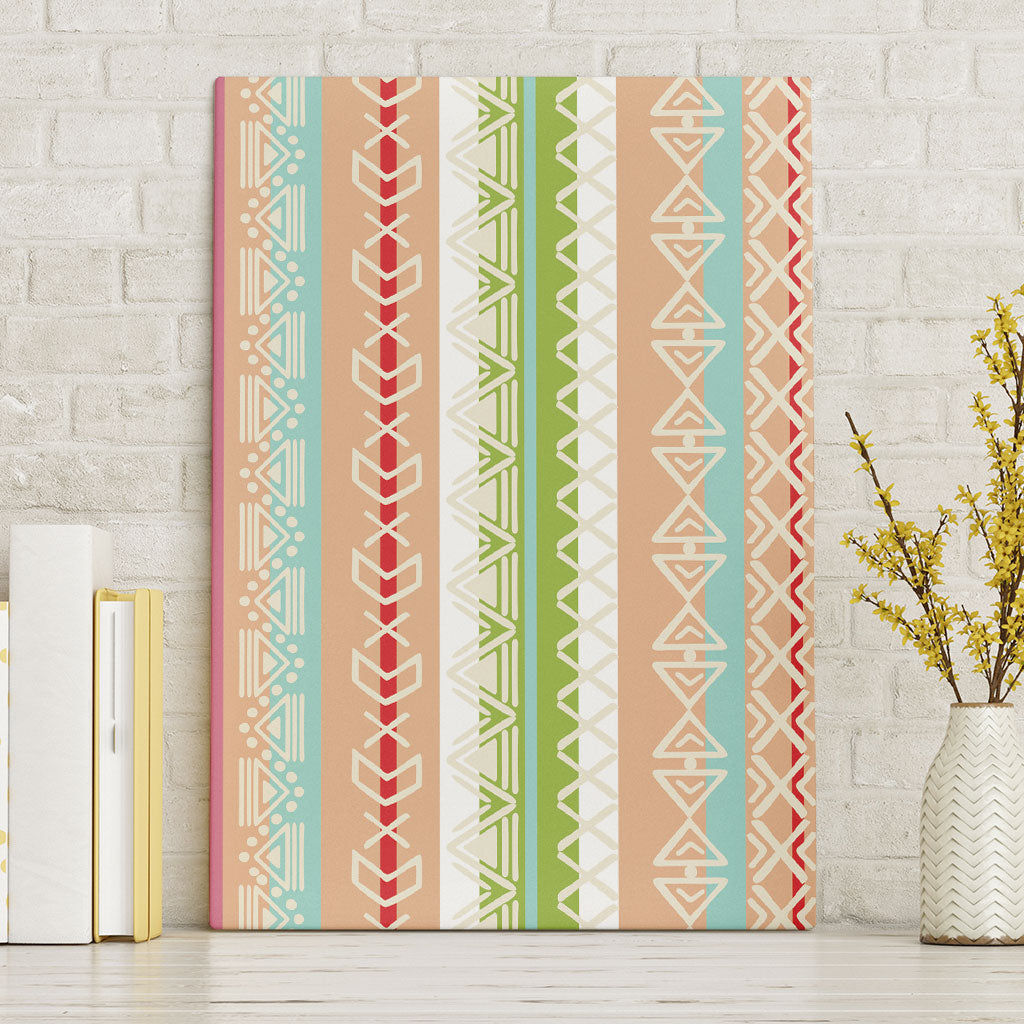 Nigerian Aso Oke African Ethnic Stripes Canvas Wall Art