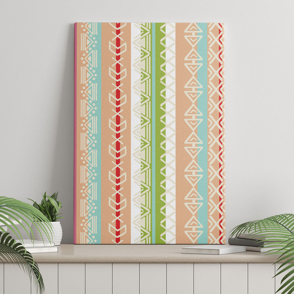 Nigerian Aso Oke African Ethnic Stripes Canvas Wall Art
