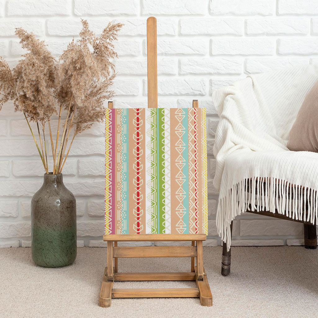 Nigerian Aso Oke African Ethnic Stripes Canvas Wall Art