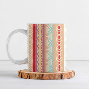 Nigerian Aso Oke African Ethnic Stripes Ceramic Mug