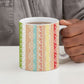 Nigerian Aso Oke African Ethnic Stripes Ceramic Mug