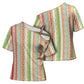 Nigerian Aso Oke African Ethnic Stripes Cross Shoulder Shirt