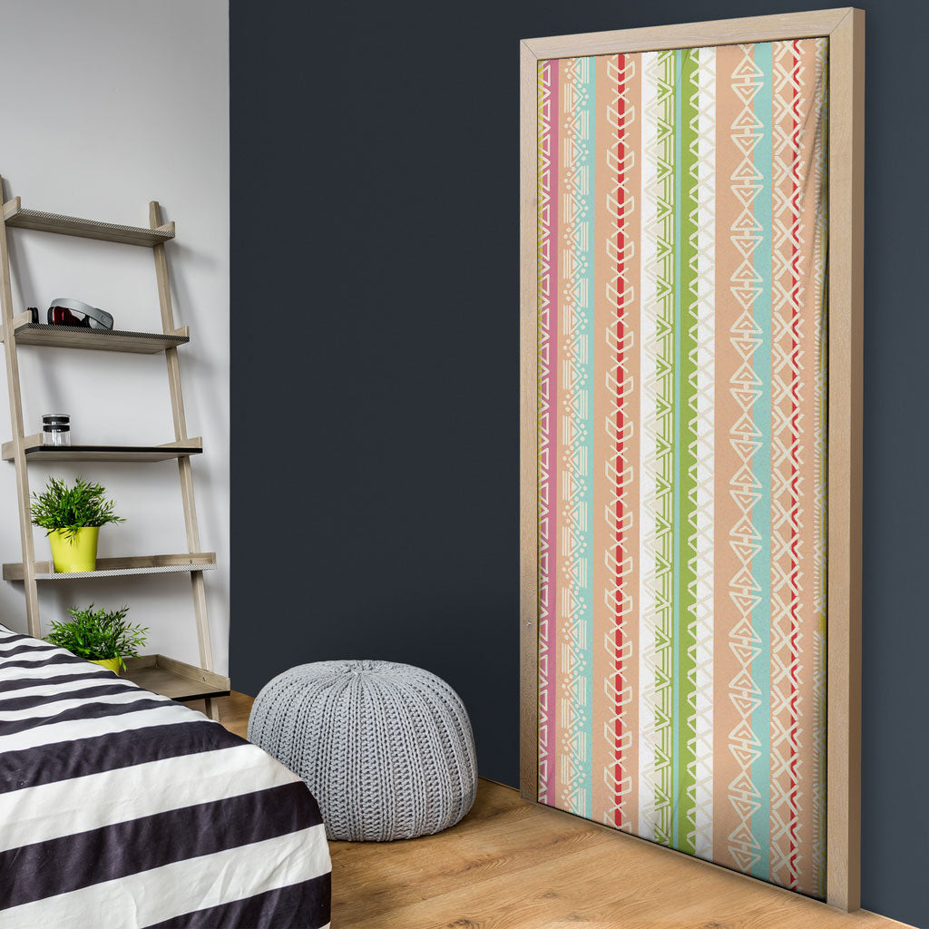 Nigerian Aso Oke African Ethnic Stripes Door Cover