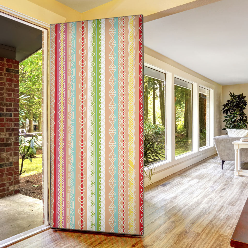 Nigerian Aso Oke African Ethnic Stripes Door Cover