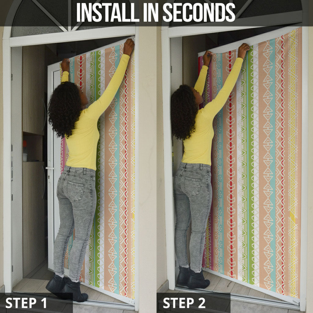 Nigerian Aso Oke African Ethnic Stripes Door Cover