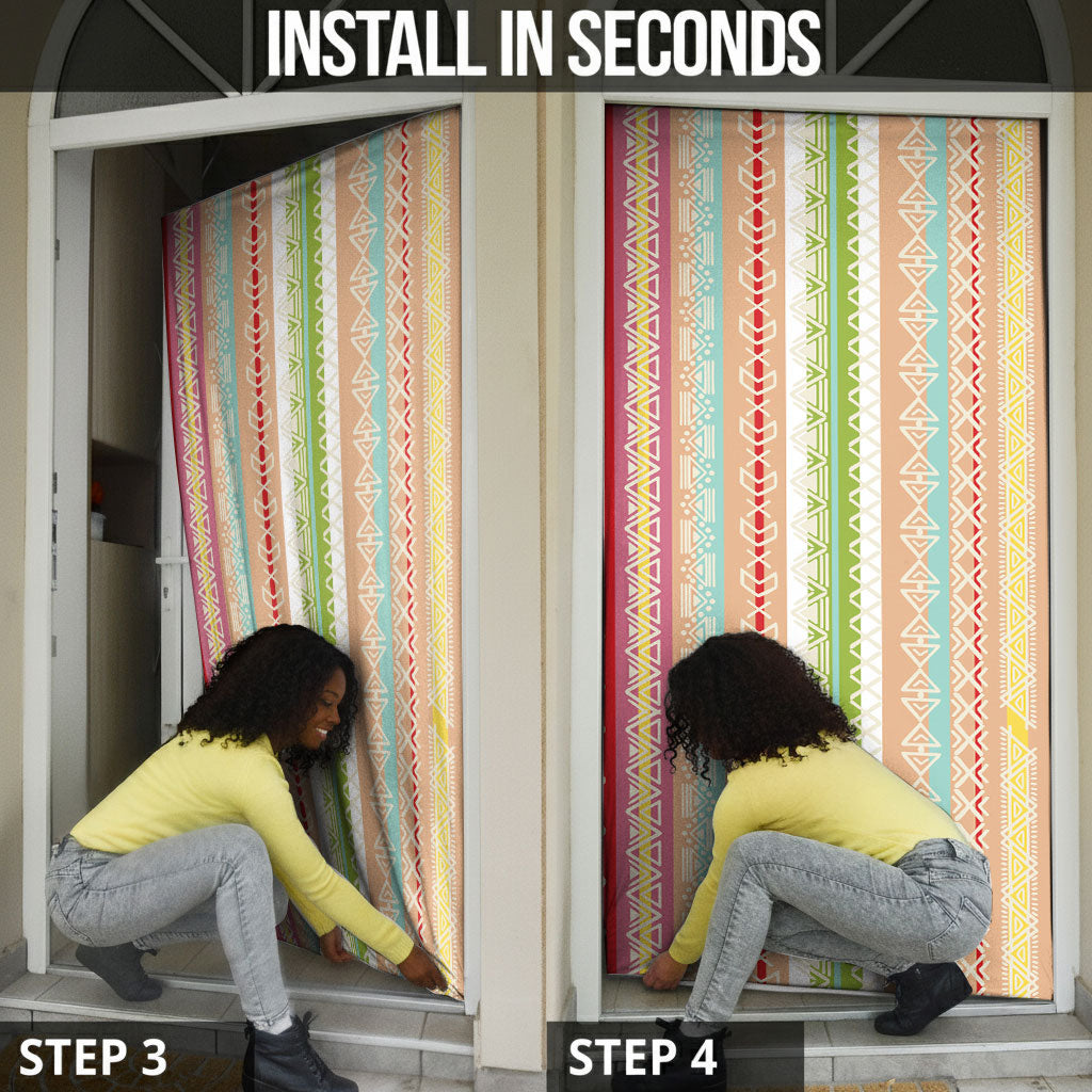 Nigerian Aso Oke African Ethnic Stripes Door Cover