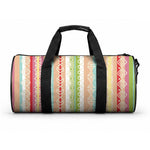 Nigerian Aso Oke African Ethnic Stripes Duffle Bag