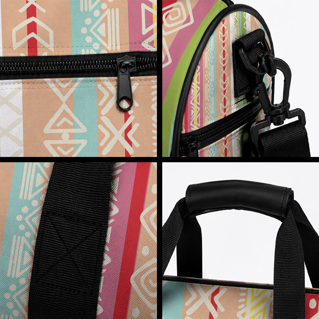 Nigerian Aso Oke African Ethnic Stripes Duffle Bag