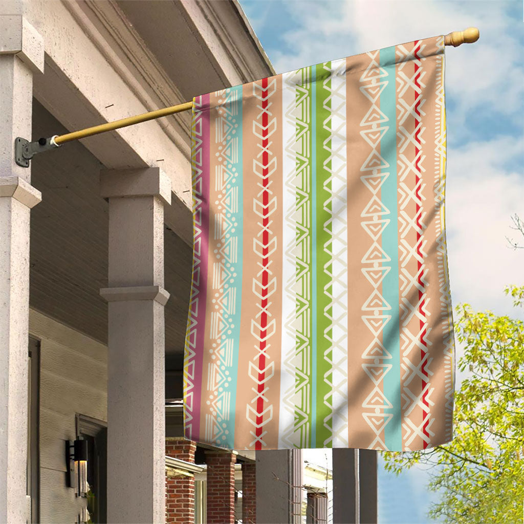 Nigerian Aso Oke African Ethnic Stripes Garden Flag