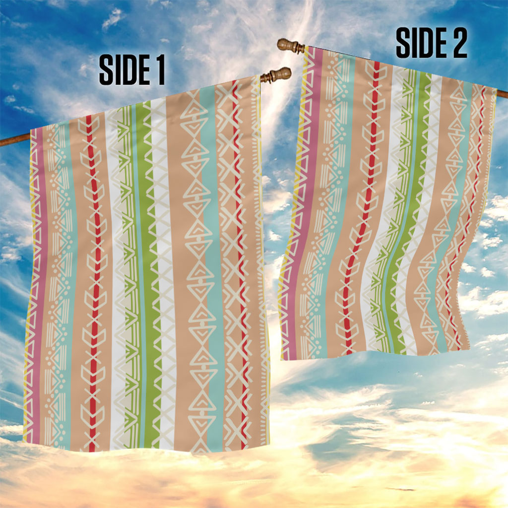 Nigerian Aso Oke African Ethnic Stripes Garden Flag