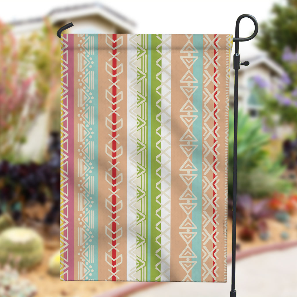 Nigerian Aso Oke African Ethnic Stripes Garden Flag