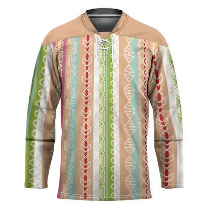 Nigerian Aso Oke African Ethnic Stripes Hockey Jersey