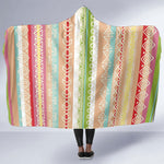 Nigerian Aso Oke African Ethnic Stripes Hooded Blanket