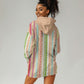 Nigerian Aso Oke African Ethnic Stripes Hoodie Dress