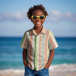 Nigerian Aso Oke African Ethnic Stripes Kid Hawaiian Shirt