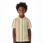 Nigerian Aso Oke African Ethnic Stripes Kid Polo Shirt