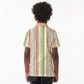Nigerian Aso Oke African Ethnic Stripes Kid Polo Shirt