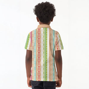 Nigerian Aso Oke African Ethnic Stripes Kid Polo Shirt
