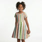 Nigerian Aso Oke African Ethnic Stripes Kid Short Sleeve Dress