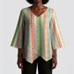 Nigerian Aso Oke African Ethnic Stripes Kimono Sleeve Blouse