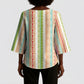 Nigerian Aso Oke African Ethnic Stripes Kimono Sleeve Blouse