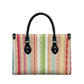 Nigerian Aso Oke African Ethnic Stripes Leather Bag
