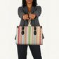 Nigerian Aso Oke African Ethnic Stripes Leather Bag