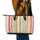 Nigerian Aso Oke African Ethnic Stripes Leather Tote Bag