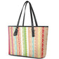 Nigerian Aso Oke African Ethnic Stripes Leather Tote Bag