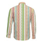 Nigerian Aso Oke African Ethnic Stripes Long Sleeve Button Shirt