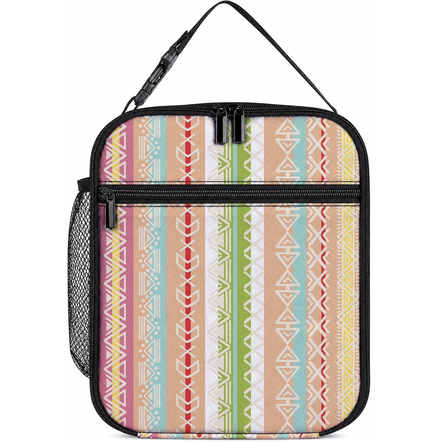 Nigerian Aso Oke African Ethnic Stripes Lunch Bag