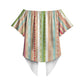 Nigerian Aso Oke African Ethnic Stripes Off Shoulder Wrap Waist Top