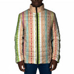 Nigerian Aso Oke African Ethnic Stripes Padded Jacket