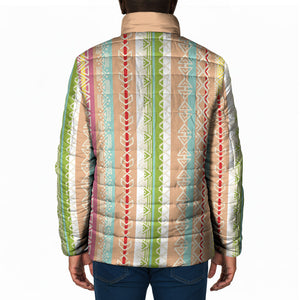 Nigerian Aso Oke African Ethnic Stripes Padded Jacket