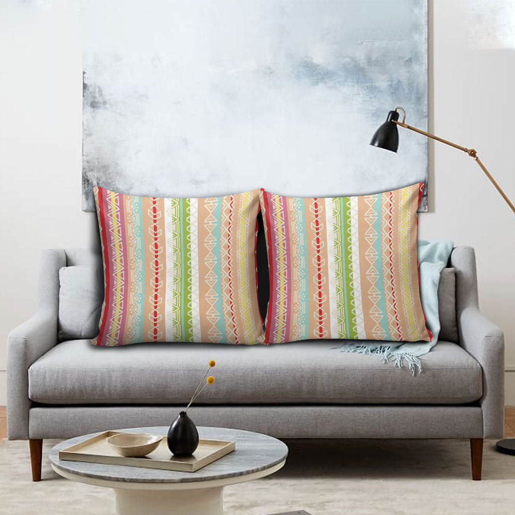 Nigerian Aso Oke African Ethnic Stripes Pillow Cover