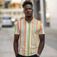 Nigerian Aso Oke African Ethnic Stripes Polo Shirt