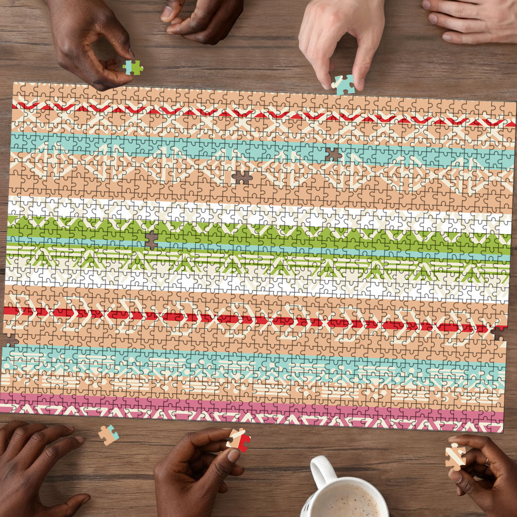 Nigerian Aso Oke African Ethnic Stripes Puzzle