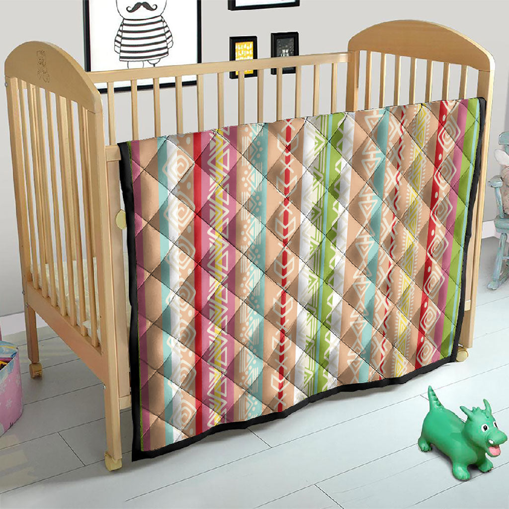 Nigerian Aso Oke African Ethnic Stripes Quilt