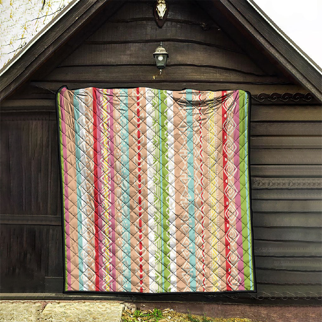 Nigerian Aso Oke African Ethnic Stripes Quilt
