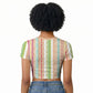 Nigerian Aso Oke African Ethnic Stripes Raglan Cropped T shirt