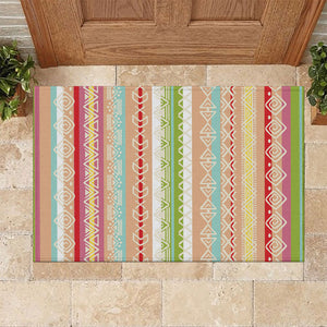 Nigerian Aso Oke African Ethnic Stripes Rubber Doormat