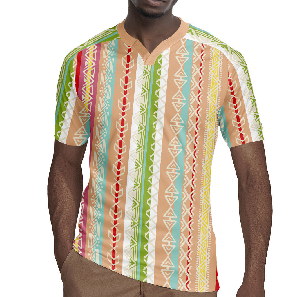 Nigerian Aso Oke African Ethnic Stripes Rugby Jersey