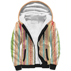 Nigerian Aso Oke African Ethnic Stripes Sherpa Hoodie