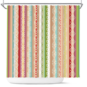 Nigerian Aso Oke African Ethnic Stripes Shower Curtain
